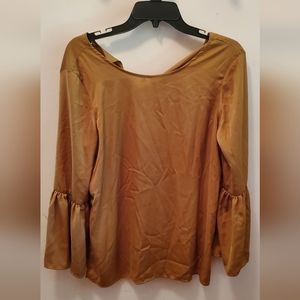 Zara basics Gold flar sleeve blouse